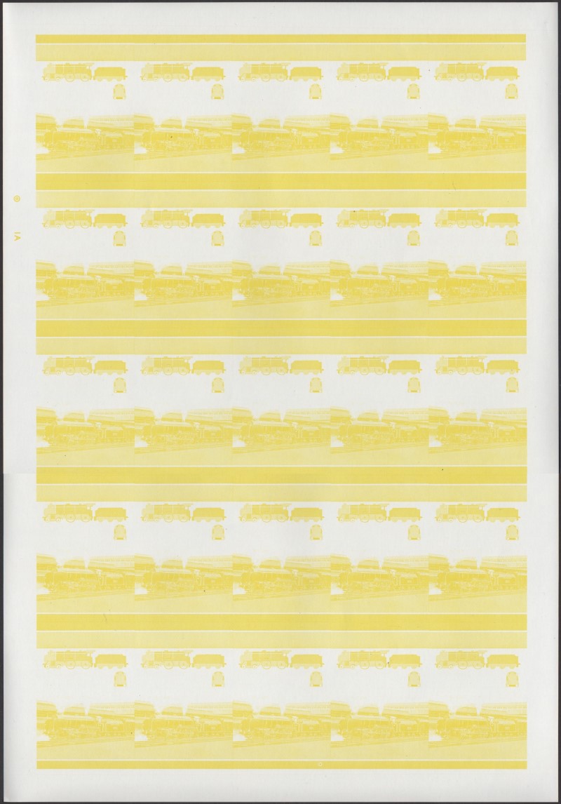 Saint Lucia Locomotives (1st series) $1.00 Eton Yellow Stage Progressive Color Proof Pane