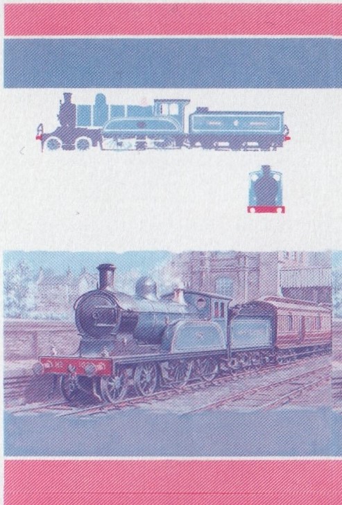 Saint Lucia Locomotives (4th series) 30c Blue-Red Stage Progressive Color Proof Pair
