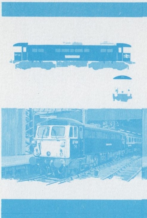 Saint Lucia Locomotives (5th series) 15c Blue Stage Progressive Color Proof Pair