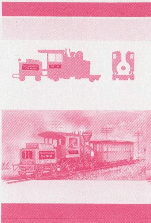 Saint Lucia Locomotives (5th series) 5c Red Stage Progressive Color Proof Pair