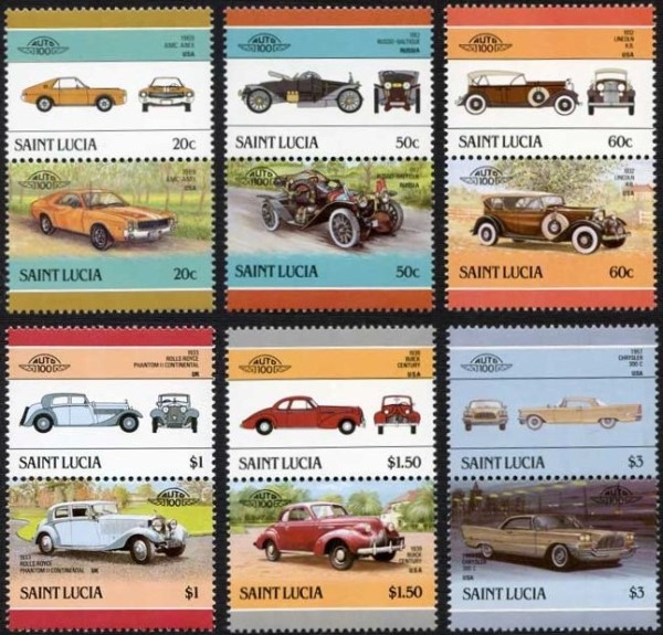 1986 Saint Lucia Leaders of the World, Automobiles (4th series) Stamps