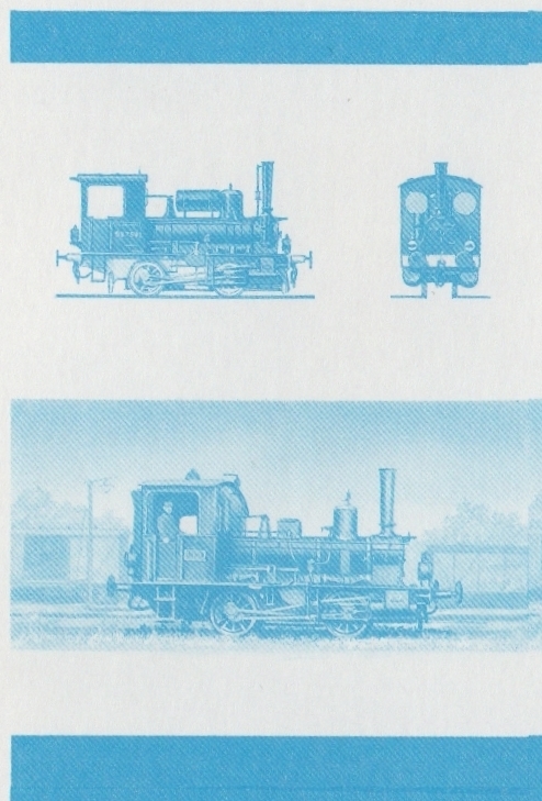 Bequia Locomotives (5th series) 40c Blue Stage Progressive Color Proof Pair