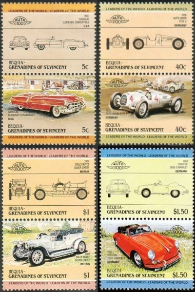 1984 Bequia Leaders of the World, Automobiles (1st series) Stamps