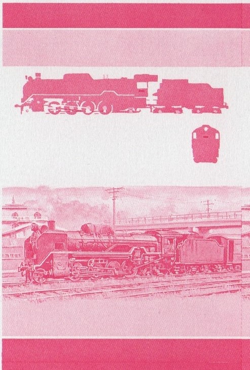 Union Island Locomotives (1st series) $1.00 Red Stage Progressive Color Proof Pair