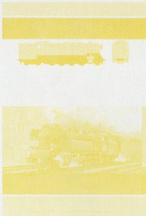 Union Island Locomotives (4th series) 15c Yellow Stage Progressive Color Proof Pair