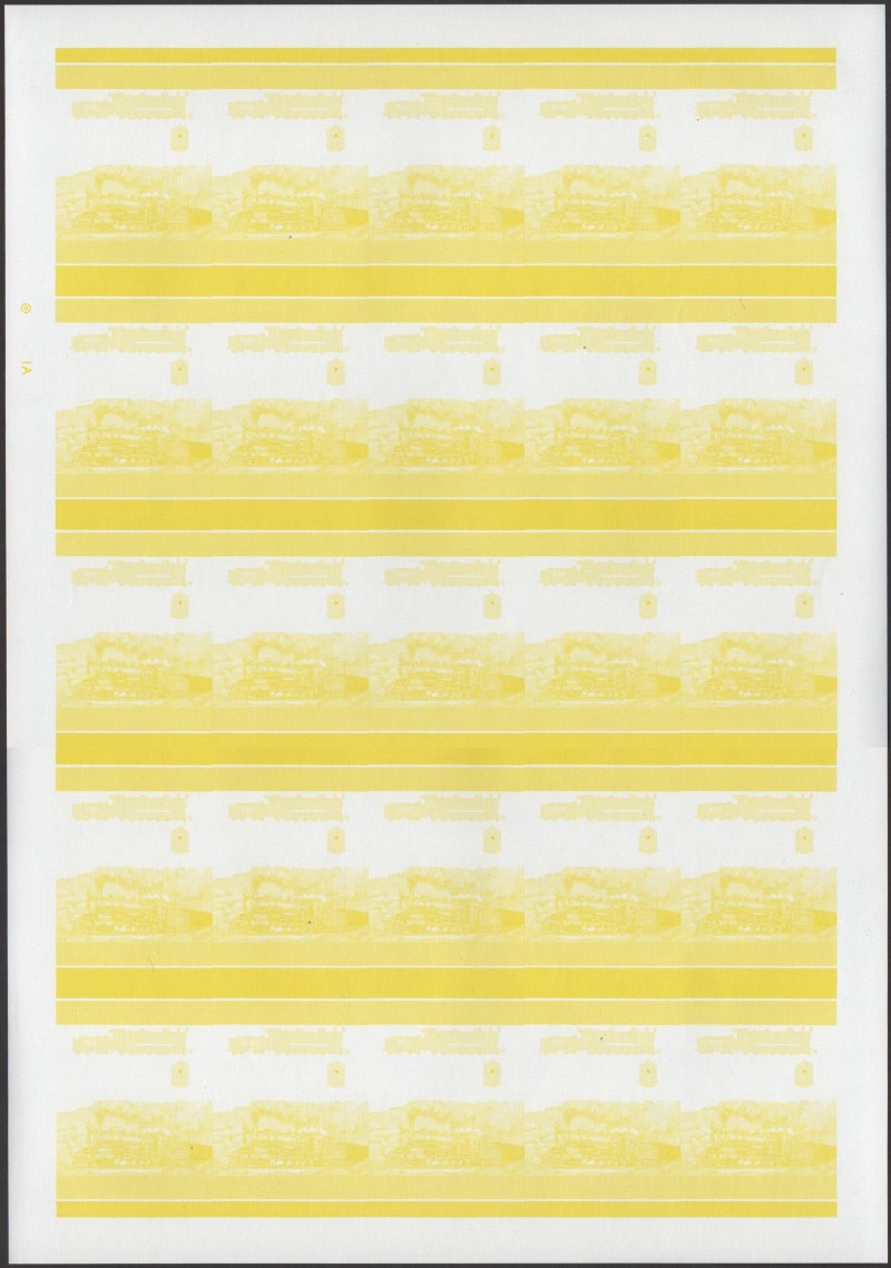 Union Island Locomotives (5th series) $1.00 Yellow Stage Progressive Color Proof Pane