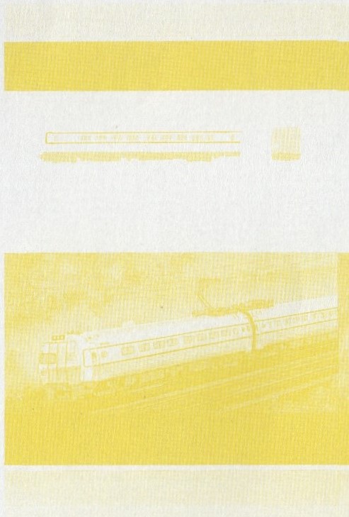 Union Island Locomotives (5th series) $2.00 Yellow Stage Progressive Color Proof Pair