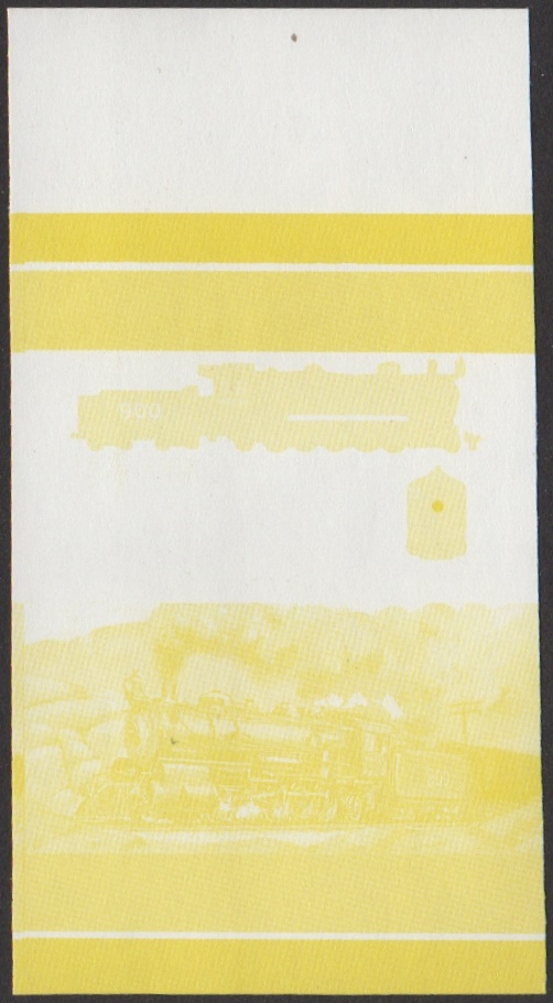 Union Island 5th Series $1.00 1903 AT&SF Class 900 No. 900 2-10-2 Locomotive Stamp Yellow Stage Color Proof From 6-Stage Set