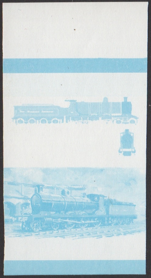 Union Island 5th Series 15c 1900 Castle Class 4-6-0 Locomotive Stamp Blue Stage Color Proof From 6-Stage Set