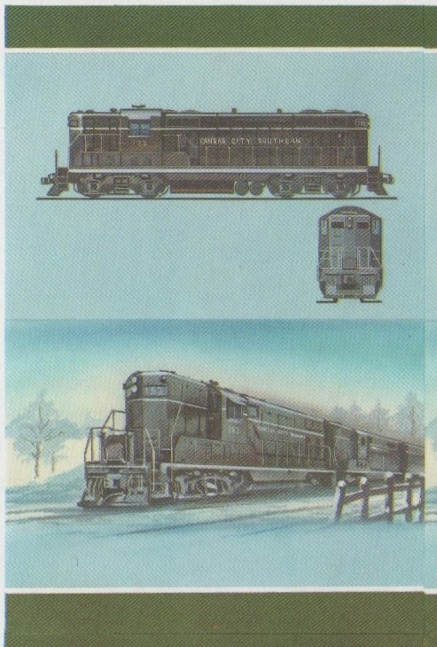 Union Island Locomotives (6th series) $2.00 All Colors Stage Progressive Color Proof Pair