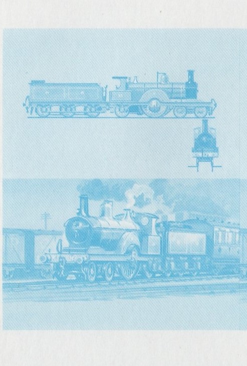 Union Island Locomotives (6th series) 15c Blue Stage Progressive Color Proof Pair