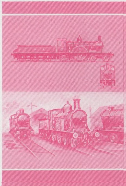 Union Island Locomotives (6th series) 25c Red Stage Progressive Color Proof Pair