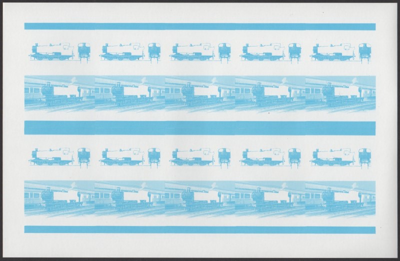Union Island Locomotives (6th series) 40c Primary Blue Stage Progressive Color Proof Pane