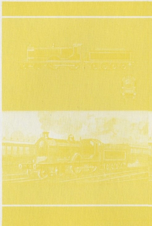 Union Island Locomotives (6th series) 50c Yellow Stage Progressive Color Proof Pair