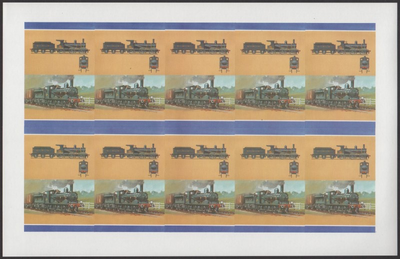 Union Island Locomotives (6th series) 75c All Colors Stage Progressive Color Proof Pane