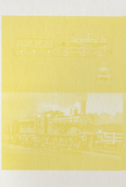 Union Island Locomotives (6th series) 75c Yellow Stage Progressive Color Proof Pair