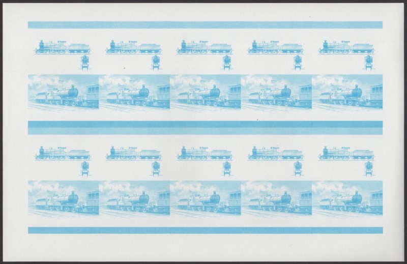 Union Island Locomotives (7th series) $1.00 Blue Stage Progressive Color Proof Pane