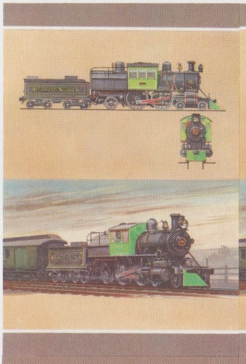 Union Island Locomotives (7th series) 45c All Colors Stage Progressive Color Proof Pair