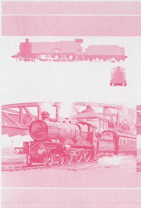 Saint Vincent Grenadines Locomotives (1st series) $1.00 Red Stage Progressive Color Proof Pair