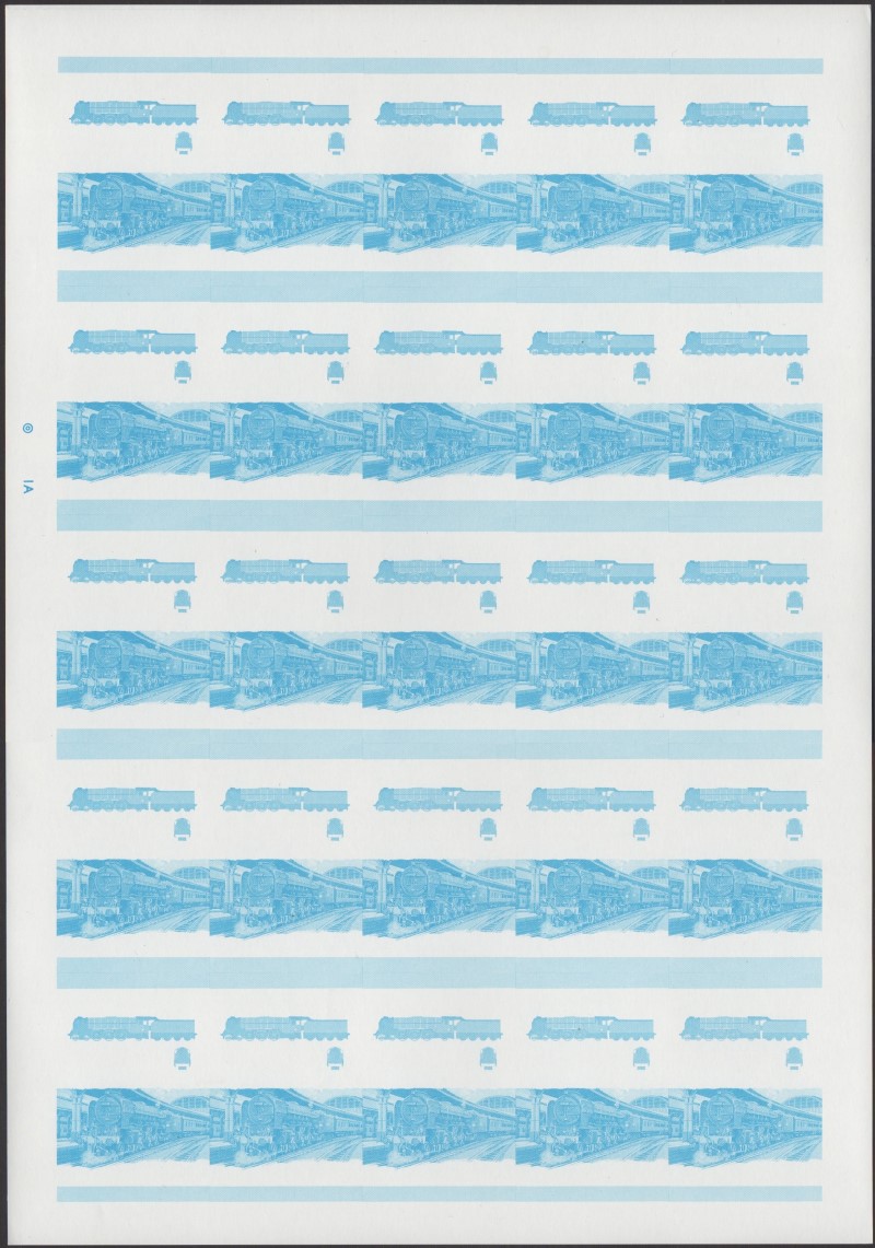 Saint Vincent Grenadines Locomotives (1st series) $2.50 Blue Stage Progressive Color Proof Pane