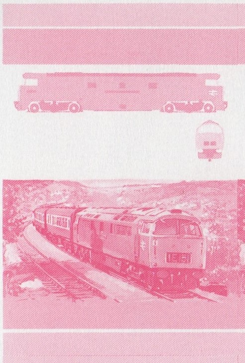 Saint Vincent Grenadines Locomotives (6th series) $1.00 Red Stage Progressive Color Proof Pair