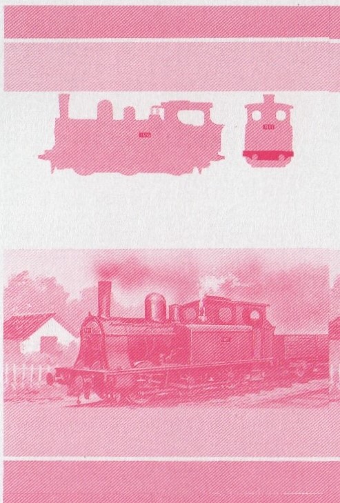 Saint Vincent Grenadines Locomotives (6th series) $3.00 Red Stage Progressive Color Proof Pair