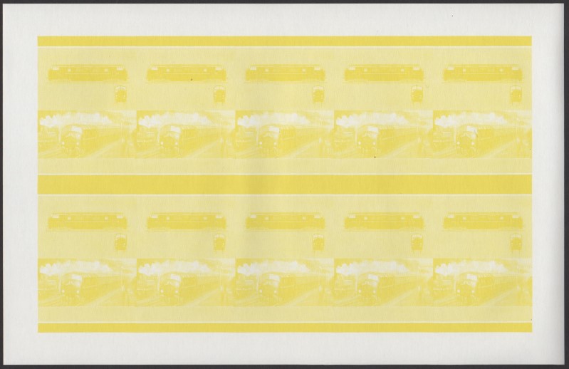 Saint Vincent Grenadines Locomotives (7th series) $1.00 Yellow Stage Progressive Color Proof Pane