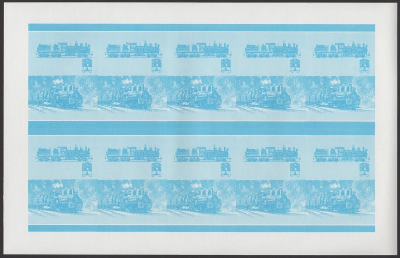 Saint Vincent Grenadines Locomotives (7th series) $1.50 Blue Stage Progressive Color Proof Pane