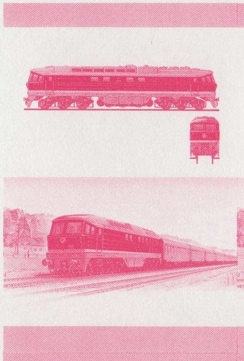 Saint Vincent Grenadines Locomotives (8th series) 10c Red Stage Progressive Color Proof Pair