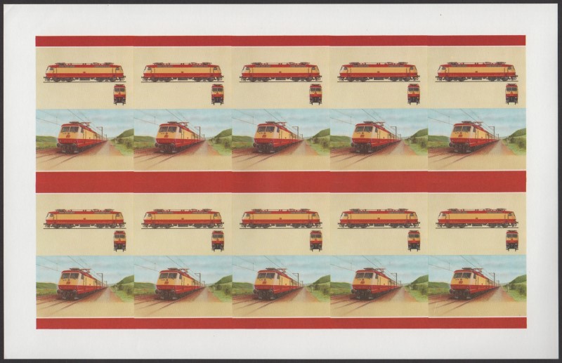 Saint Vincent Grenadines Locomotives (8th series) 40c All Colors Stage Progressive Color Proof Pane