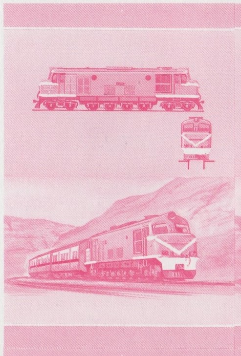 Saint Vincent Grenadines Locomotives (8th series) 50c Red Stage Progressive Color Proof Pair