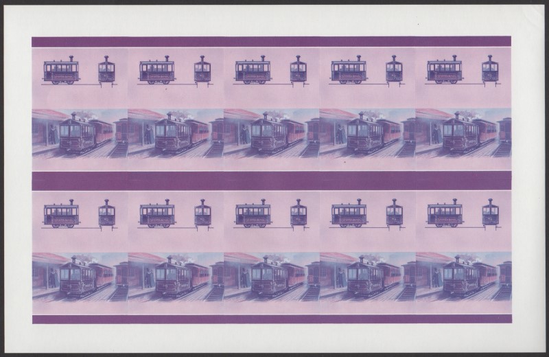 Saint Vincent Grenadines Locomotives (8th series) 75c Blue-Red Stage Progressive Color Proof Pane