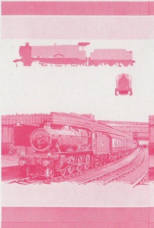 Saint Vincent Locomotives (1st series) 25c Red Stage Progressive Color Proof Pair