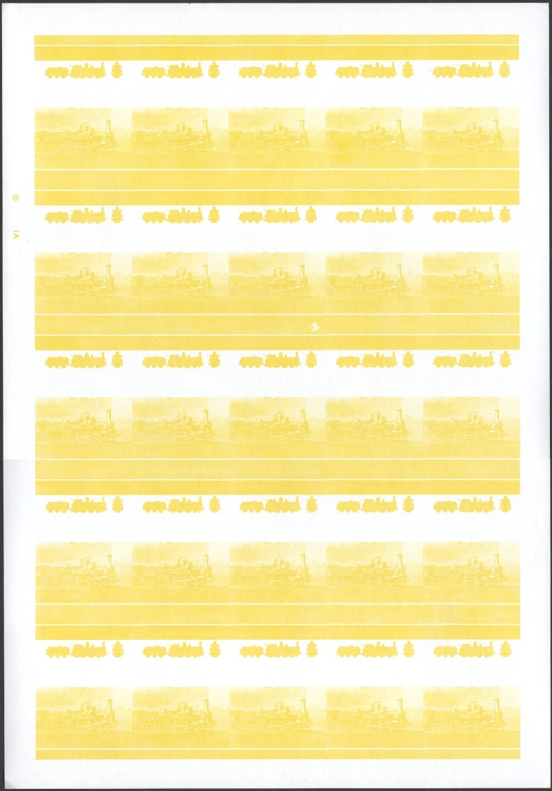 Saint Vincent Locomotives (5th series) 60c Yellow Stage Progressive Color Proof Pane