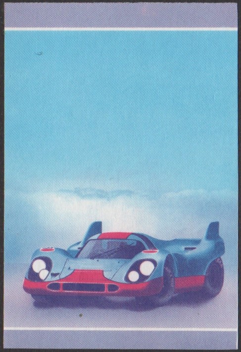 Funafuti 2nd Series 60c 1971 Porsche 917K Automobile Stamp Blue-Red Stage Color Proof