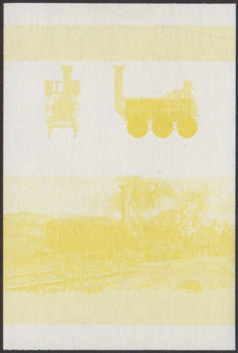 Funafuti 2nd Series 40c 1827 Royal George 0-6-0 Locomotive Stamp Yellow Stage Color Proof