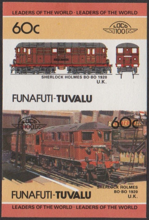Funafuti 2nd Series 60c 1920 Sherlock Holmes Bo-Bo locomotive Stamp Final Stage Color Proof