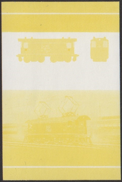 Funafuti 3rd Series 35c 1906 N.Y. N.H. & H.R.R. Class EP-1 Bo-Bo Locomotive Stamp Yellow Stage Color Proof