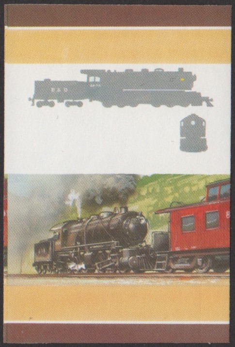 Funafuti 4th Series $1.50 1904 B&O Class DD-1 no. 2400 Old Maud 0-6-6-0 Locomotive Stamp All Colors Stage Color Proof