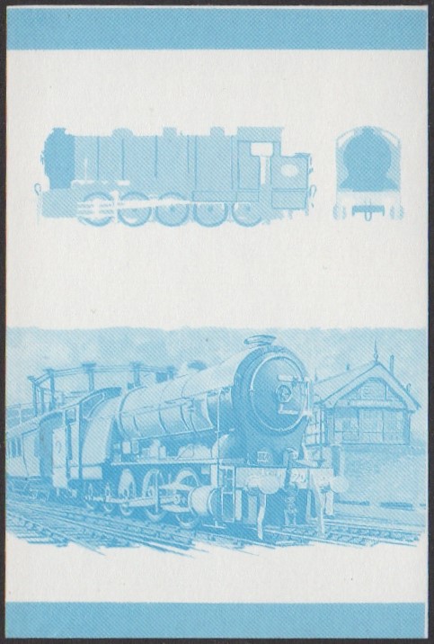 Nanumaga 1st Series 50c 1902 Decapod 0-10-0 Locomotive Stamp Blue Stage Color Proof