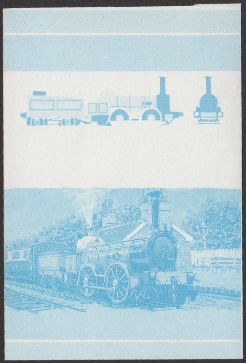 Nanumaga 1st Series 60c 1846 Coppernob 0-4-0 Locomotive Stamp Blue Stage Color Proof