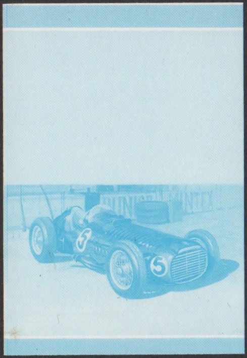 Nanumaga 3rd Series $1.00 1953 BRM V-16 Automobile Stamp Blue Stage Color Proof