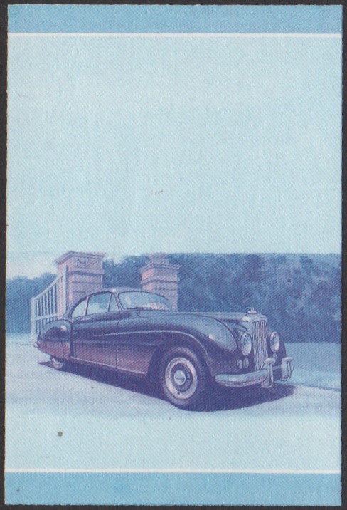 Nanumea 1st Series 50c 1952 Bentley Continental Automobile Stamp Blue-Red Stage Color Proof