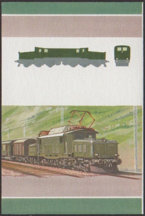 Nanumea 2nd Series 1c 1940 Class E94 Co-Co Locomotive Stamp All Colors Stage Color Proof