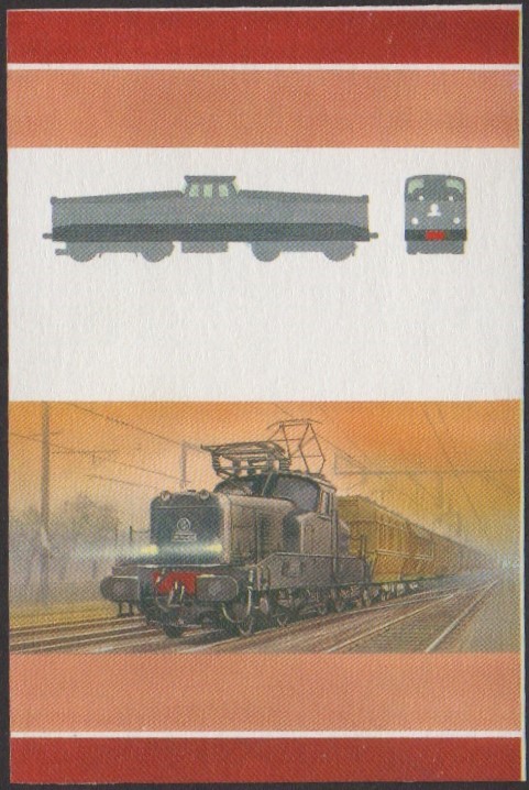 Nanumea 2nd Series 50c 1954 S.N.C.F. Class BB 1200 Bo-Bo Locomotive Stamp All Colors Stage Color Proof
