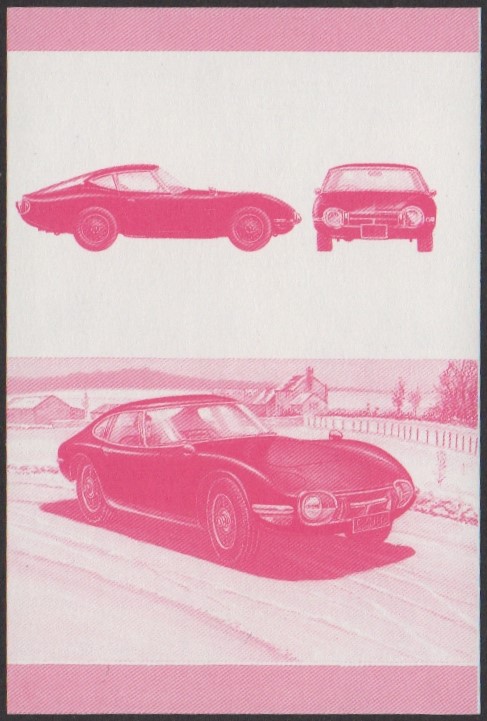 Nanumea 3rd Series 35c 1967 Toyota 2000 GT Automobile Stamp Red Stage Color Proof