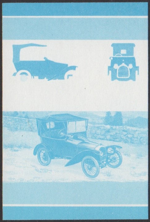 Nanumea 3rd Series 50c 1913 Peugeot Bébé Automobile Stamp Blue Stage Color Proof