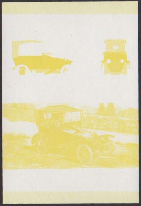 Nanumea 3rd Series 50c 1913 Peugeot Bébé Automobile Stamp Yellow Stage Color Proof