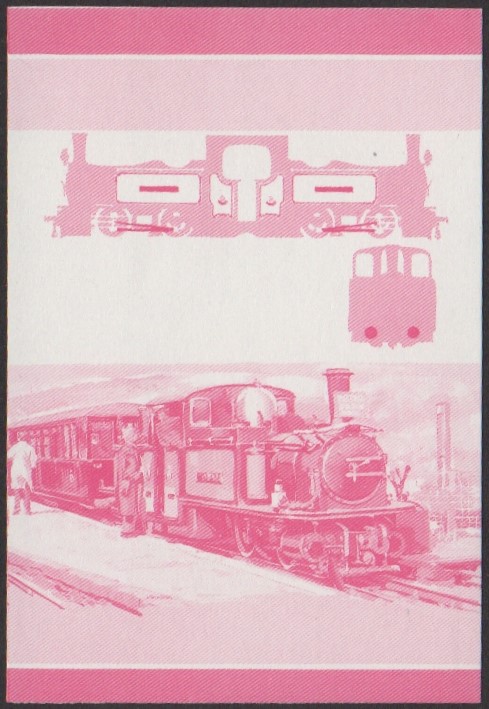 Niutao 2nd Series 30c 1879 Merddin Emrys 0-4-4-0T Locomotive Stamp Red Stage Color Proof