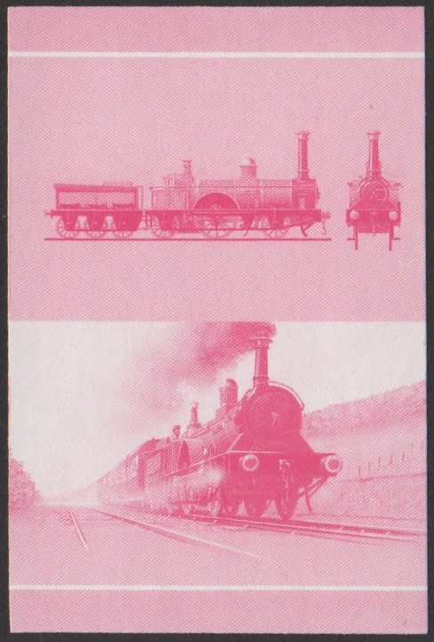 Nui 3rd Series 10c 1847 Jenny Lind Type Jenny Lind 2-2-2 Locomotive Stamp Red Stage Color Proof